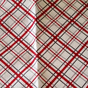 Waverly Red, Black and White Plaid Fabric Panel